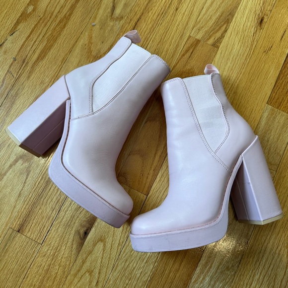 Steve Madden Triple Pink Leather Platform Chelsea Boots size 7 - Picture 3 of 11